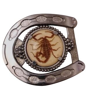 Scorpion Cameo Silver Tone  Belt Buckle